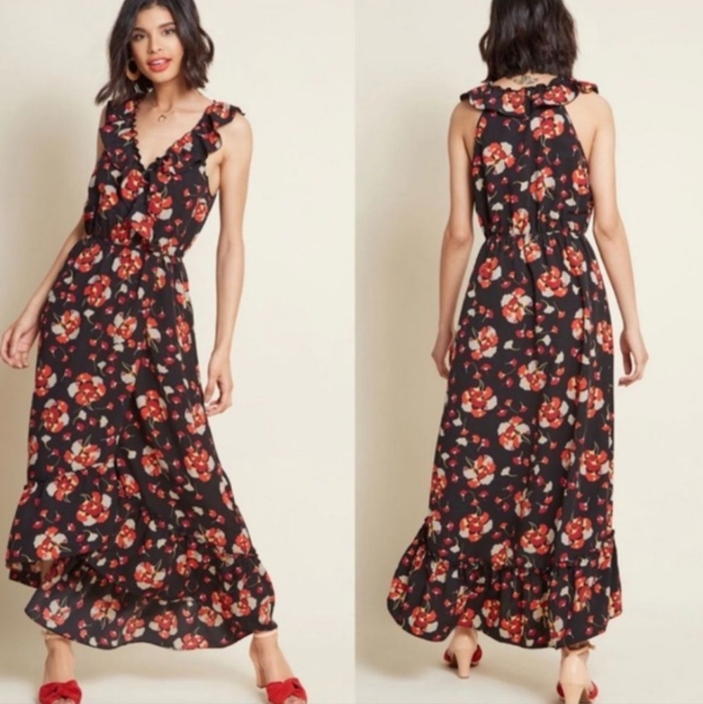 Lace & mesh womens maxi dress sz xl